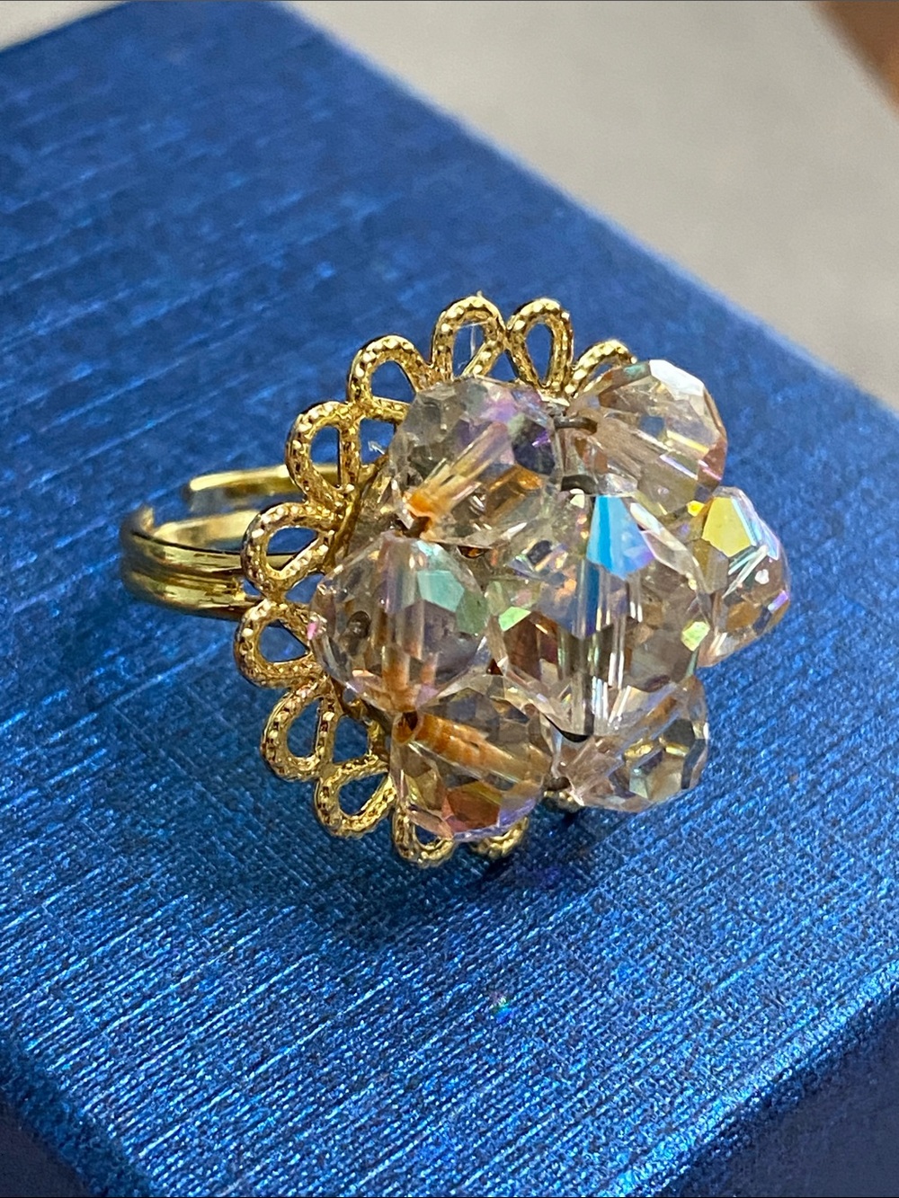 VTG Crystal Handmade Filigree Ring